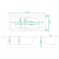 GRADE A1 - Chiltern Square Double Ended Bath - 1800 x 800mm