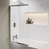 ONLY OPENED - Chrome Sliding Bath Screen - Denver