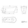 Freestanding Single Ended Slipper Bath 1700 x 740mm - Design