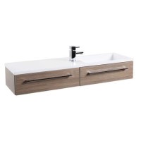 Oak Wall Hung Bathroom Vanity Unit & Basin - W995mm
