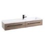 Oak Wall Hung Bathroom Vanity Unit & Basin - W995mm