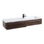 Walnut Wall Hung Bathroom Vanity Unit & Basin - W995mm
