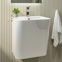 White Wall Hung Basin One Piece 380mm - Diaz