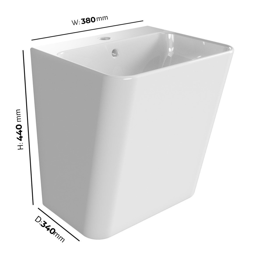 White Wall Hung Basin One Piece 380mm - Diaz