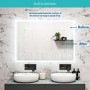 Rectangular LED Heated Bathroom Mirror with Bluetooth & Shaver Socket 1400 x 800mm - Divine