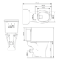Close coupled Doc M toilet pack steel exposed fixings grey
