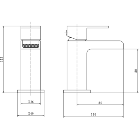 Atlas Waterfall Mini Mono Basin Mixer Tap & Waste