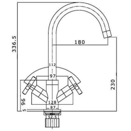 Chrome Double Lever Kitchen Mixer Tap Monobloc