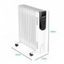 electriQ 2.5kw Smart WiFi Alexa Oil Filled Radiator 11 Fin  24 hour and Weekly Timer with Thermostat and Remote - White