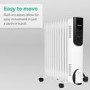 electriQ 2.5kw Smart WiFi Alexa Oil Filled Radiator 11 Fin  24 hour and Weekly Timer with Thermostat and Remote - White