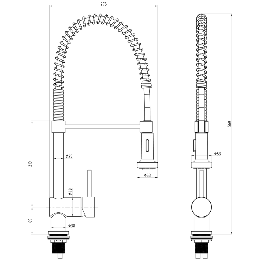 Reginox Chrome Pull Out Spray Tap