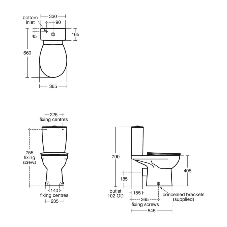 Ideal Standard Eurovit+ Close Coupled Toilet with Soft Close Seat
