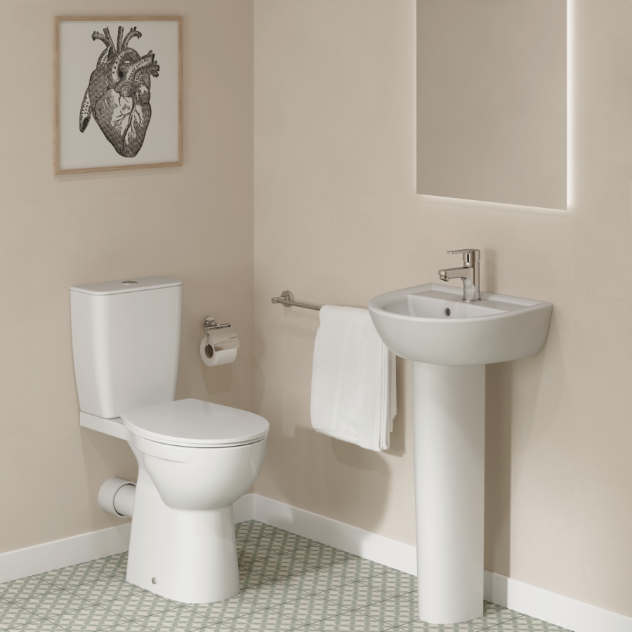 Ideal Standard Eurovit+ Close Coupled Comfort Height Toilet with Soft Close Seat