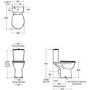 Ideal Standard Eurovit+ Close Coupled Comfort Height Toilet with Soft Close Seat