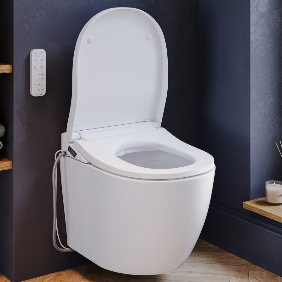 Smart Bidet Heated Japanese Toilet Seat with Warm Air Drying and Remote Control - Purificare 