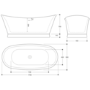 Metallic Freestanding Double Ended Slipper Bath 1750 x 800mm - Elementa