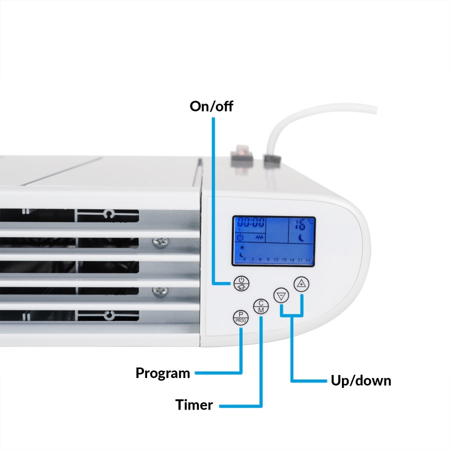 2000W Smart Low Energy Aluminium Designer Radiator - Wall Mountable& Bathroom Safe