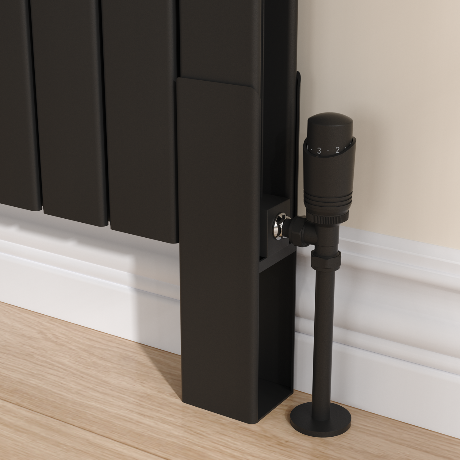 Metal Radiator Feet Eco Eleganza Black Designer Radiator Feet -Suitable for Double Panel ...