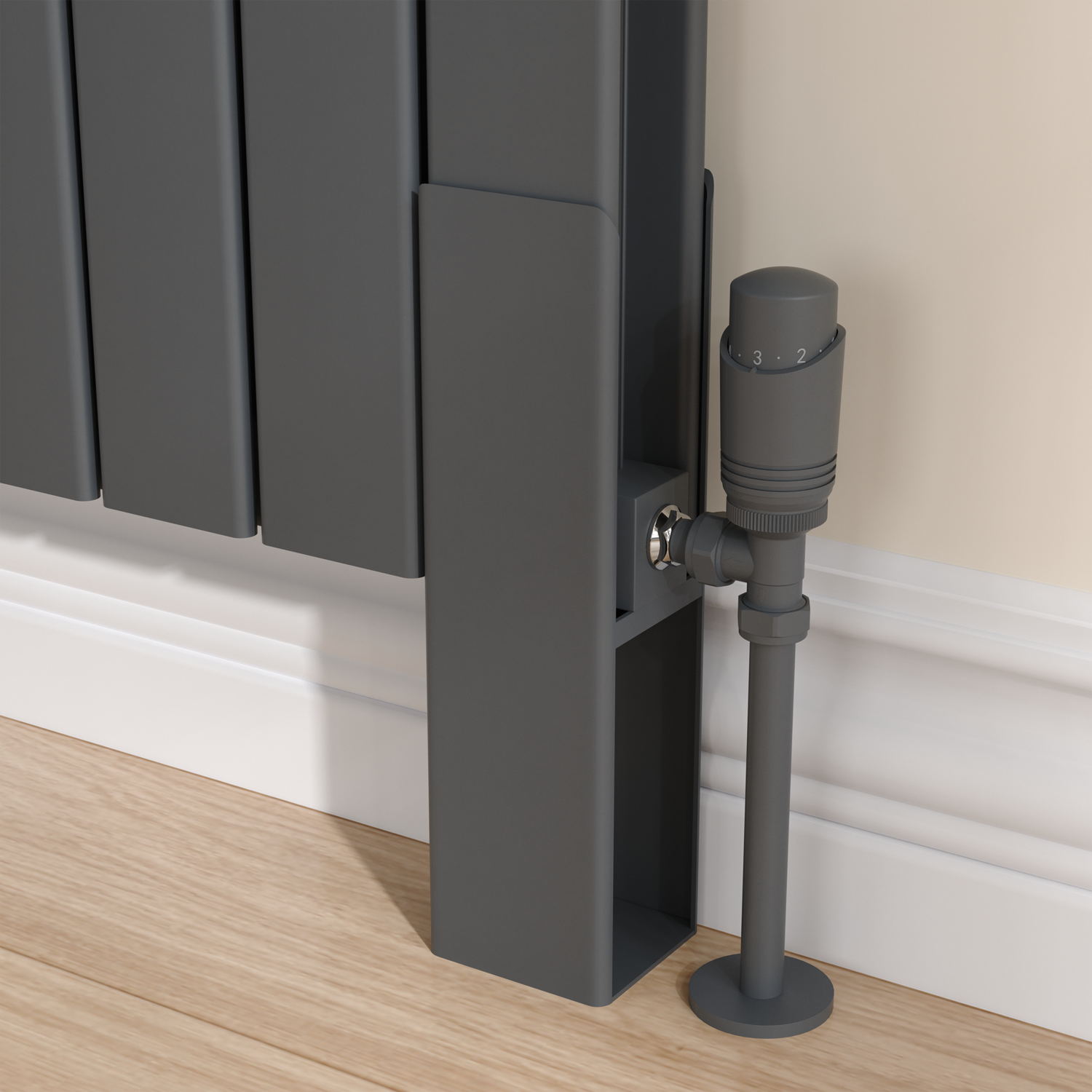 Feature Radiator Feet Eco Eleganza Anthracite Designer Radiator Feet -Suitable for Double ...