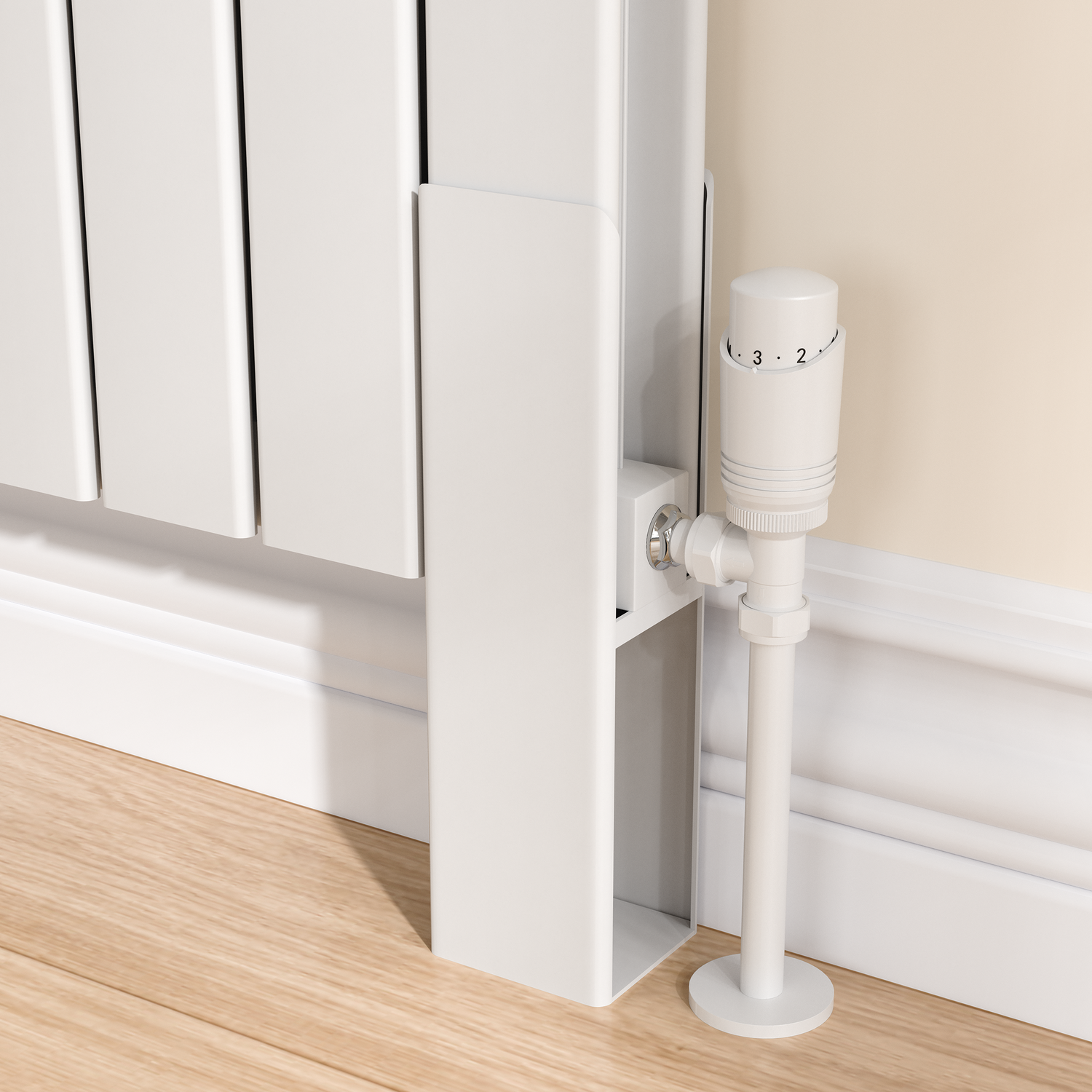 Metal Radiator Feet Eco Eleganza White Designer Radiator Feet -Suitable for Double Panel ...