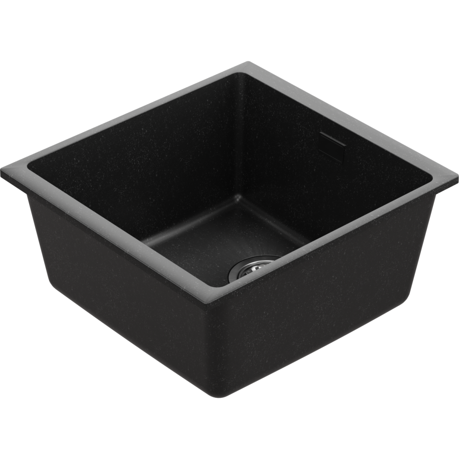 1 Bowl Black Inset Granite Composite Kitchen Sink with Waste Kit - Enza Eden