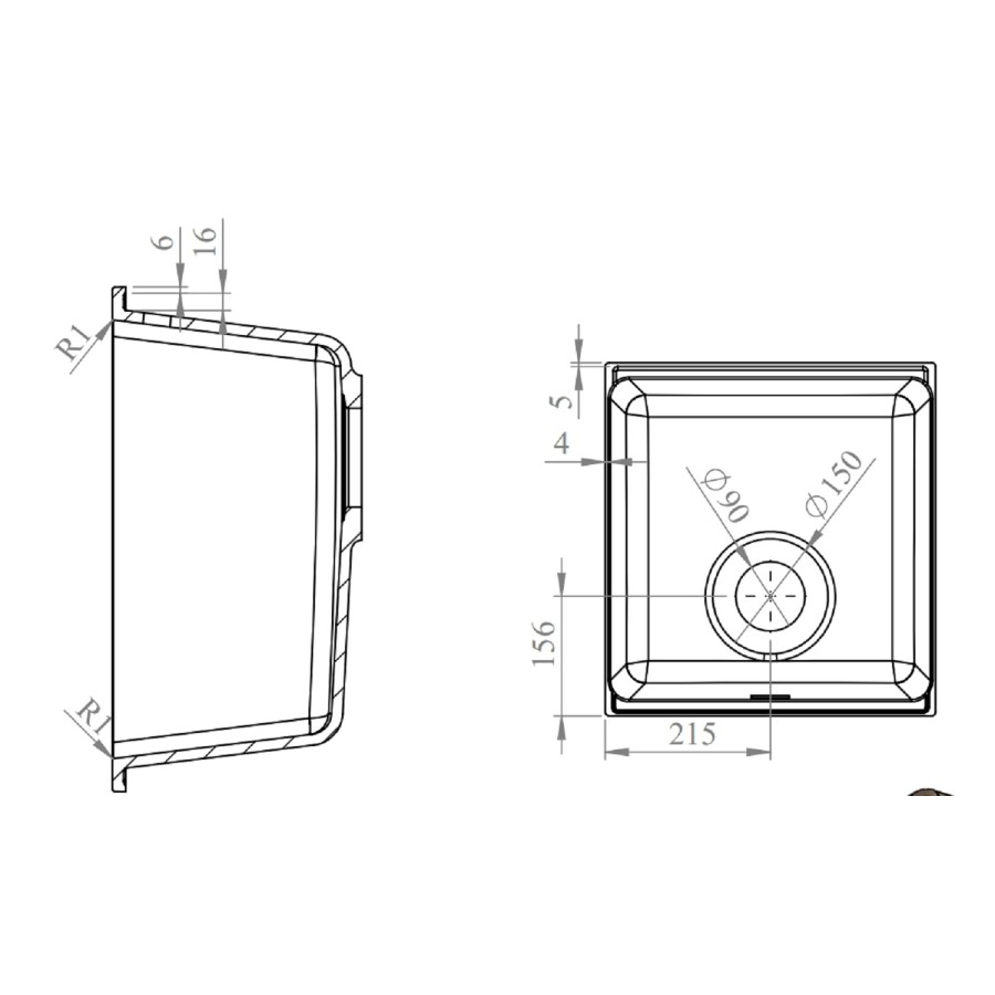 1 Bowl White Inset Granite Composite Kitchen Sink with Waste Kit - Enza Eden