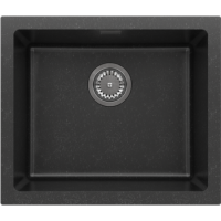 1 Bowl Black Inset Granite Composite Kitchen Sink with Waste Kit - Enza Eden