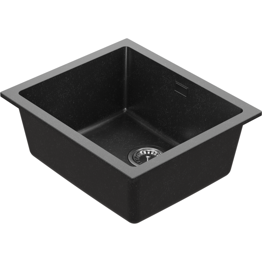 1 Bowl Black Inset Granite Composite Kitchen Sink with Waste Kit - Enza Eden