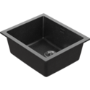 Single Bowl Black Inset Granite Composite Kitchen Sink with Waste Kit - Enza Eden