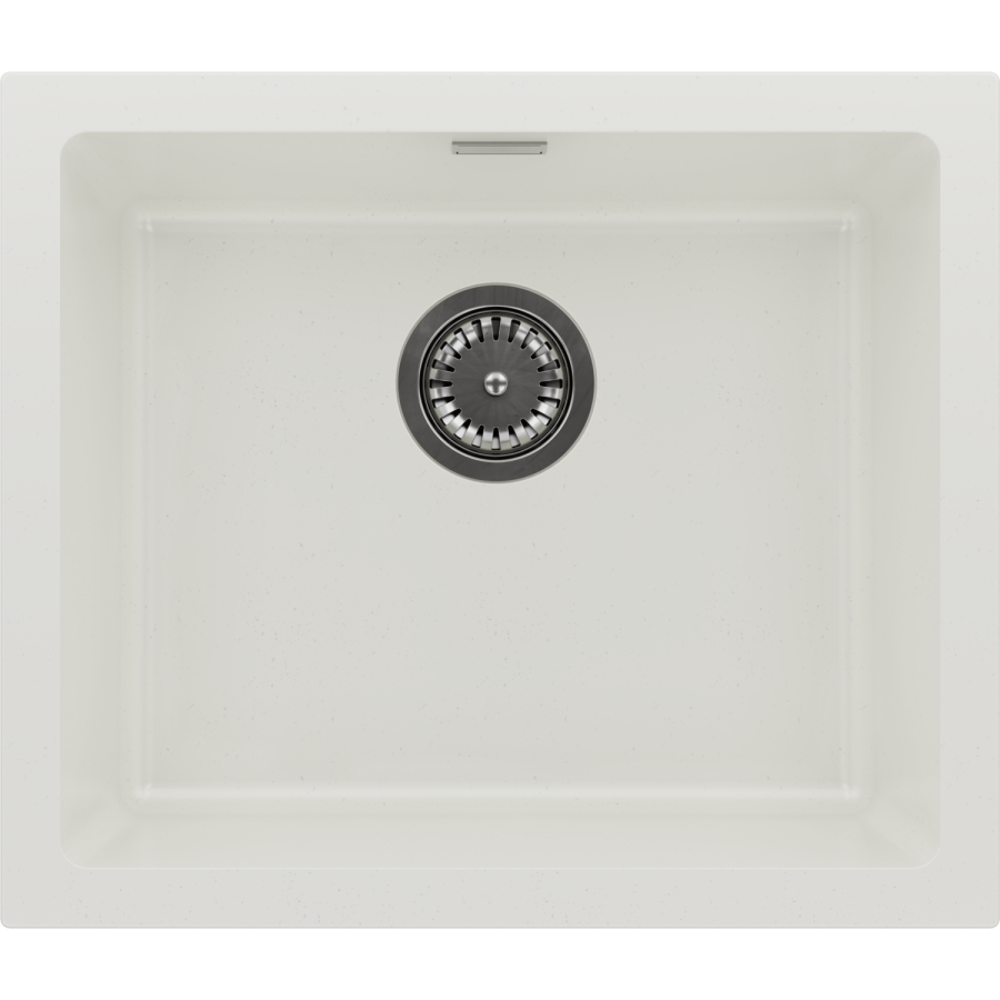 1 Bowl White Inset Granite Composite Kitchen Sink with Waste Kit - Enza Eden