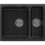 1.5 Bowl Black Inset Granite Composite Kitchen Sink with Waste Kit - Enza Eden