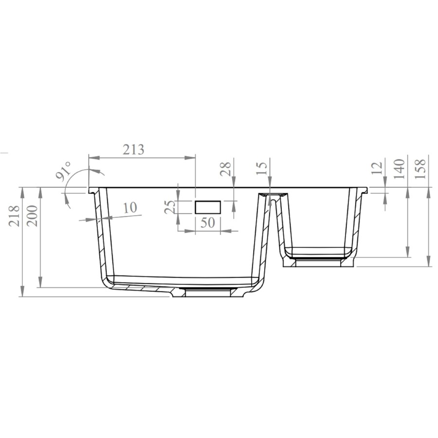 1.5 Bowl Black Inset Granite Composite Kitchen Sink with Waste Kit - Enza Eden