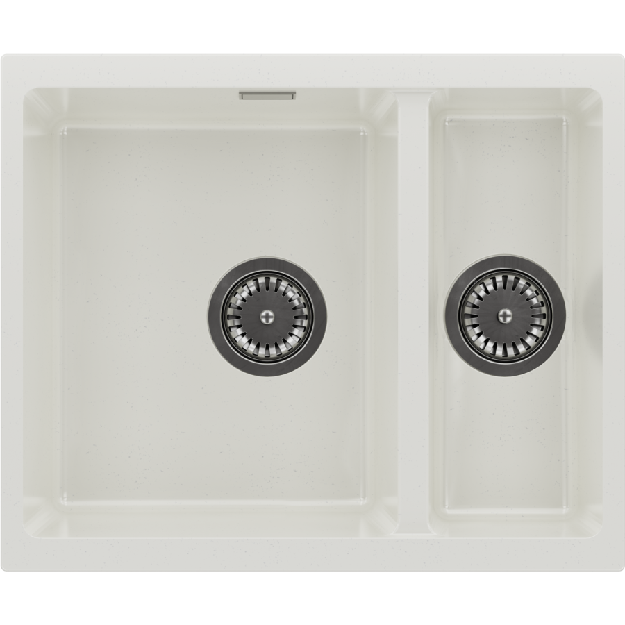 1.5 Bowl White Inset Granite Composite Kitchen Sink with Waste Kit - Enza Eden