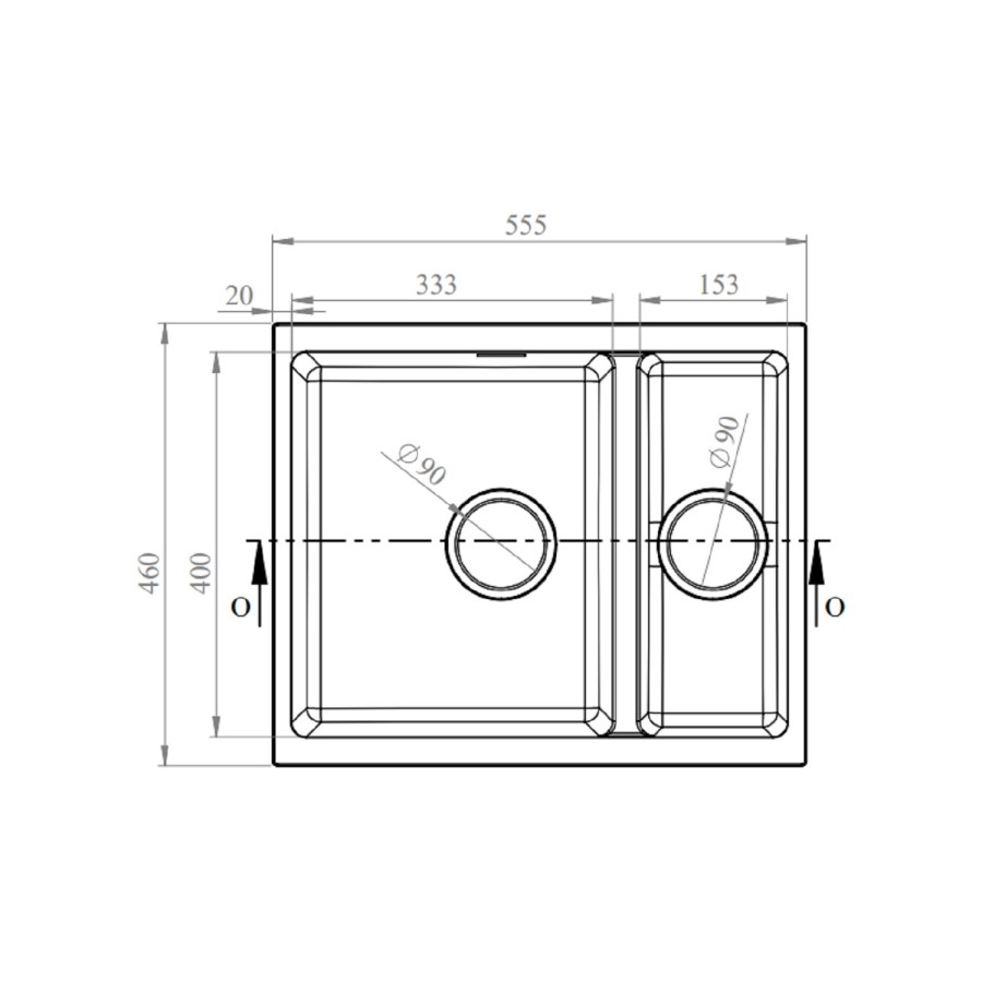 1.5 Bowl White Inset Granite Composite Kitchen Sink with Waste Kit - Enza Eden