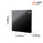 Low Energy 350W Smart Infrared Designer Glass Panel Heater - IP44 Bathroom Safe Wall Mountable or Free Standing 600x600mm - Black