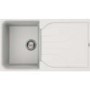 Single Bowl White Granite Composite Kitchen Sink with Reversible Drainer - Reginox