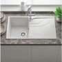 Single Bowl White Granite Composite Kitchen Sink with Reversible Drainer - Reginox