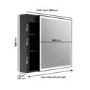 GRADE A2 - Black Sliding Recessed Bathroom Mirror Cabinet with Lights 600 x 600mm - Elara