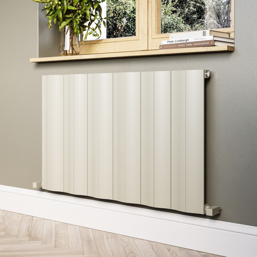 Beige Horizontal Designer Single Panel Radiator 600 x 970 - Elbrus