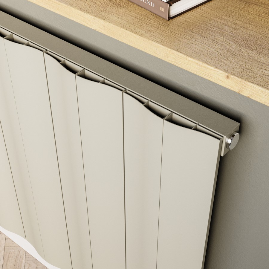 Beige Horizontal Designer Single Panel Radiator 600 x 970 - Elbrus