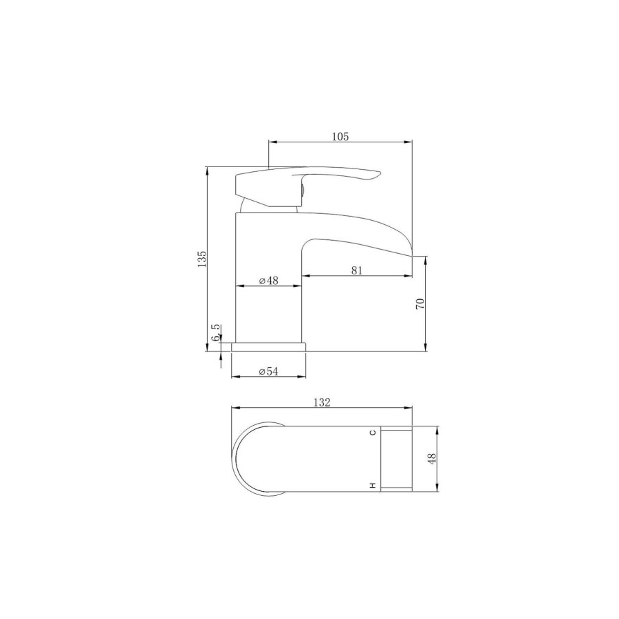 Chrome Mono Basin Mixer Tap - Elina