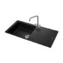 Rangemaster Elements Single Bowl Inset Black Granite Kitchen Sink with Reversible Drainer