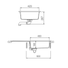 Single Bowl Inset Black Granite Kitchen Sink with Reversible Drainer - Rangemaster Elements