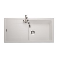 ALMOST PERFECT - Elements 1000 x 500mm granite inset sink with 1 bowl and reversible drainer - Crystal White ALMOST PERFECT - Elements 1000 x 500mm granite inset sink with 1 bowl and reversible drainer - Crystal White