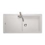 ALMOST PERFECT - Elements 1000 x 500mm granite inset sink with 1 bowl and reversible drainer - Crystal White