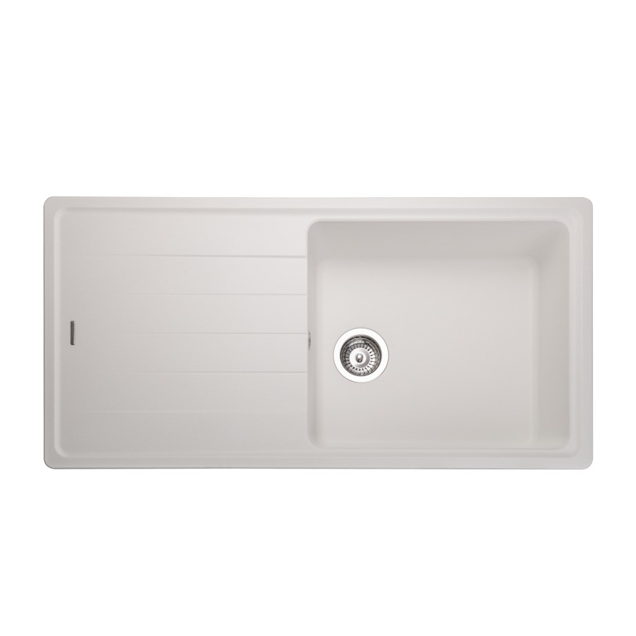 ALMOST PERFECT - Elements 1000 x 500mm granite inset sink with 1 bowl and reversible drainer - Crystal White