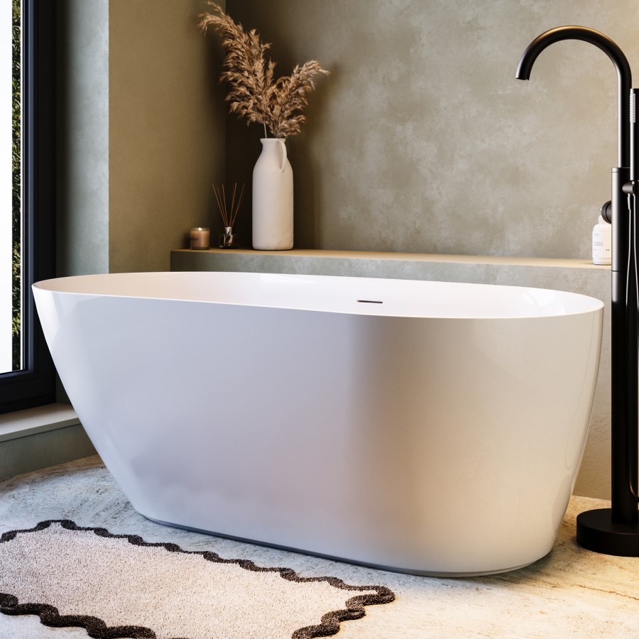 Freestanding Double Ended Bath 1500 x 750mm with Anti-Slip Base - Eleni