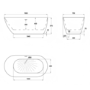 Freestanding Double Ended Bath 1500 x 750mm with Anti-Slip Base - Eleni
