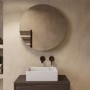 Round Backlit Bathroom Mirror with Battery Operated Lights 600mm - Elio