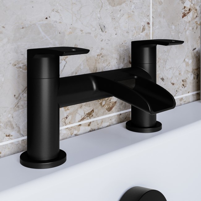 Matt Black Bath Mixer Tap - Elina - Better Bathrooms